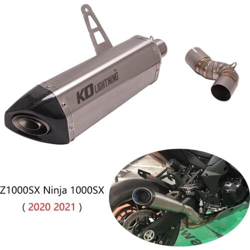 For Kawasaki Z1000SX Ninja 1000SX 2020 2021 Exhaust Pipe Motorcycle Titanium Middle Tube 51mm Muffler Escape Removable DB Killer
