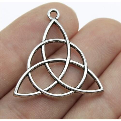 WYSIWYG 10pcs 28mm Charm Triquetra Amulet 4 Colors Triquetra Symbol Charms Triquetra Symbol Pendant For Jewelry Making