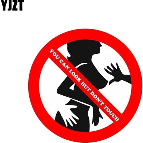 YJZT 14CM*14CM Funny YOU CAN LOOK BUT DON'T TOUCH Sexy Decal Car Sticker PVC 12-0749