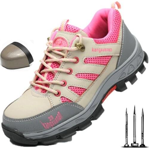 2020 New Steel Toe Work Women Work Boots For Mesh Women Lightweight Breathable Anti-smashing Non-slip Protective Safety Shoes