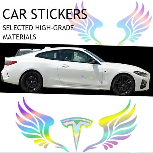 1pcs Car Colored Wings Sticker Rear Glass Occlude Scratches For Tesla Model 3 Model X Model S Model Y 2019 2020 Roadst