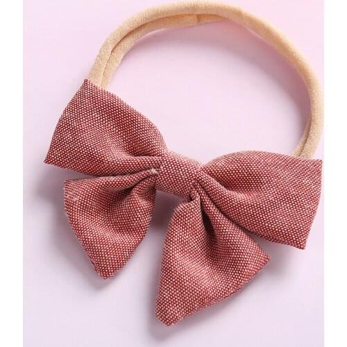 1pcs Kids Girls Bows Headband Soft Stretchy Nylon Headbands Cute Baby Girls Cotton Head Band Nylon Headwear Elastic Hair Wraps