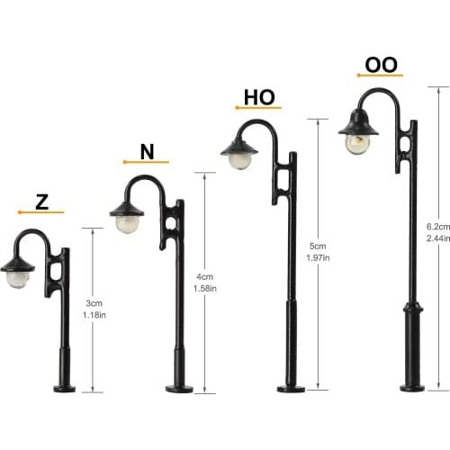 10pcs Model Railway Street Lights Lamps OO HO N Z Scale LEDs Warm White LYM29