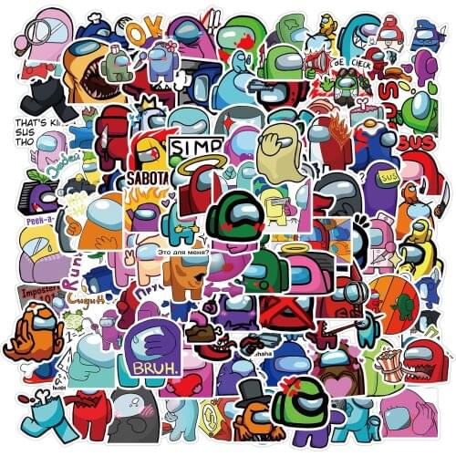 100 pieces game emoticons, Us graffiti stickers, mobile phone skateboard luggage waterproof and no glue stickers