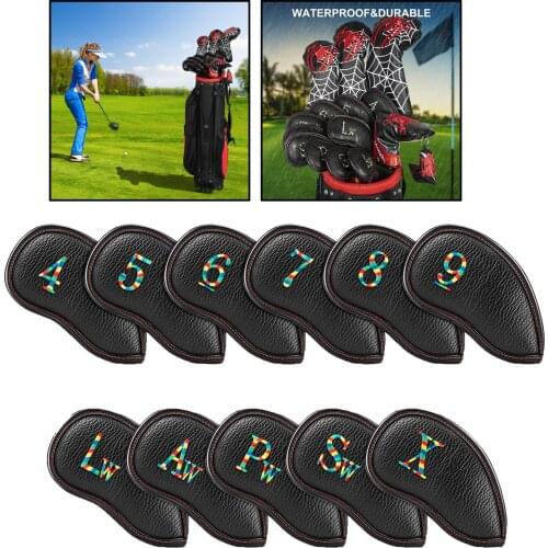 11Piece Golf Club Iron Cover Headcover with Embroidery Number Set for All Irons Putters Protector Wedges Covers Golfer Gifts