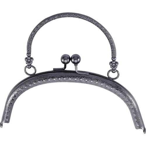 5PCS 16.5cm Metal Clasps Purses Frame Embossed Handles for Handbags Kiss Lock DIY Crafted Silver Tone Bag Accessories