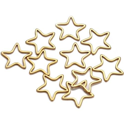 50pcs/Lot Real Stainless Steel Hollow Out Star Charms Pendants for DIY Making Necklace Bracelet Earring Accessories