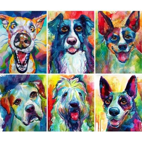 5D DIY Diamond Embroidery Dog Mosaic Art Full Round With AB Drill Diamond Painting Kits Animal Cross Stitch Kits Home Decoration