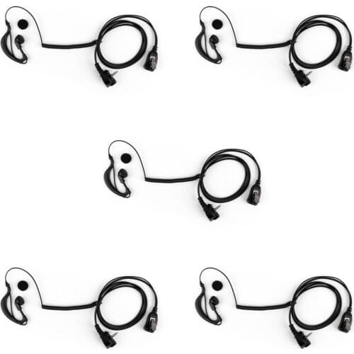 Artudatech 5Pcs 3.5mm G-shape Curve Earpiece Headset PTT For Vertex VX231 VX261 VX264 VX351 VX 231 261 264 351