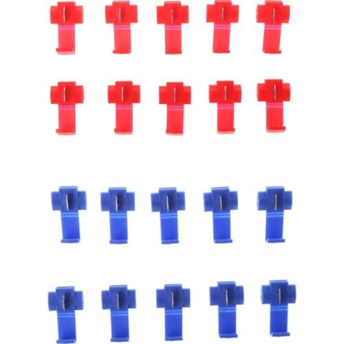 Auto 10pcs 2 Pin T Shape Wire Cable Connectors Terminals Crimp Scotch Lock Quick Splice Car Audio Kit Tool