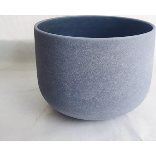 KVKA Sapphire Gemstone Fusion F Note Heart Chakra Frosted Quartz Crystal Singing Bowl 10 inch