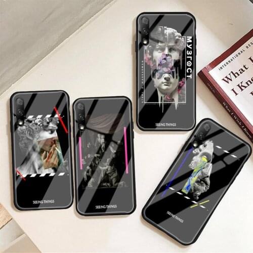 Black And White Fashion Off Phone Case For Huawei P10 20pro 30lite Mate 9 10lite 20pro Honor 7A 8X 9 Nova3i 5ipro Tempered Glass