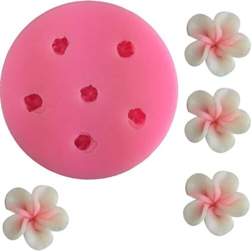 Six hole Cherry Blossom modeling fragrant gypsum food grade liquid silica gel mold Soap Soap Candle drop glue baking mold