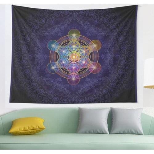 Metatron s Cube Merkabah tapestry Hippie Tapestry Wall Hanging for Living Room Bedroom Dorm Room Home Decor Tapiz