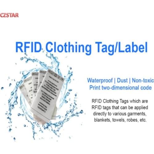 Customized Printed waterproof Nylon Ribbon UHF RFID Sewing Woven tag Clothing retail Textile Warehouse long range tags