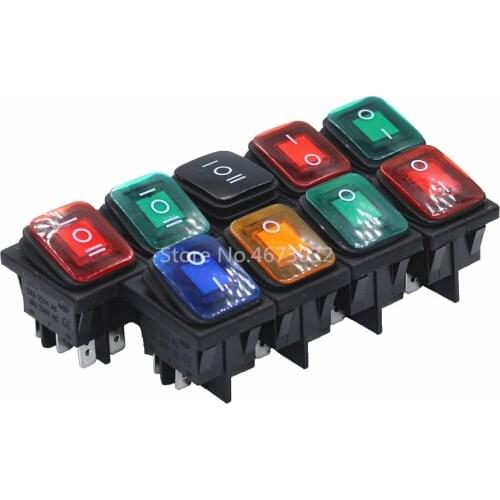 10pcs KCD4 2 ON-OFF ON-OFF-0N 4/6 pin heavy duty Sealed Waterproof Auto Boat Marine Rocker Switch with LED
