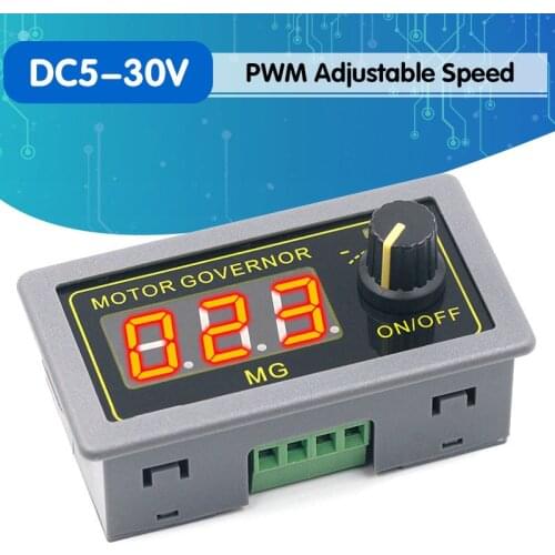 DC 5-30V 12v 24v 5A DC Motor Controller PWM Adjustable Speed Digital display encoder duty ratio frequency MAX 15A ZK-MG
