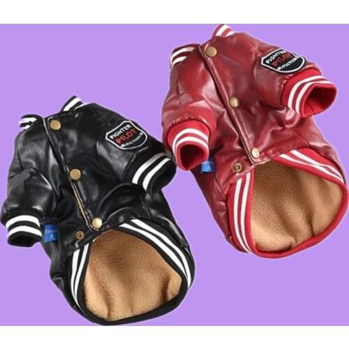 Dog Leather Jacket Winter Dog Overalls Small Dog Clothes Pet Coat Puppy Outfit Schnauzer Garment Yorkshire Pomeranian Apparel