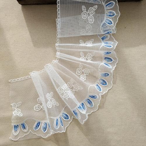 1M Latest Embroidery Lace Fabric Guipure 12cm Lace Trim Ribbon Sewing Accessories Wedding Trimmings Craft Material dentelle QZ21