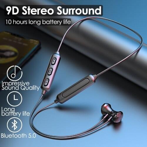 Neck-Style Magnetic Bluetooth Headset Wireless Sports Headset Hanging Neck Bluetooth 5.0 In-ear Headset For Running
