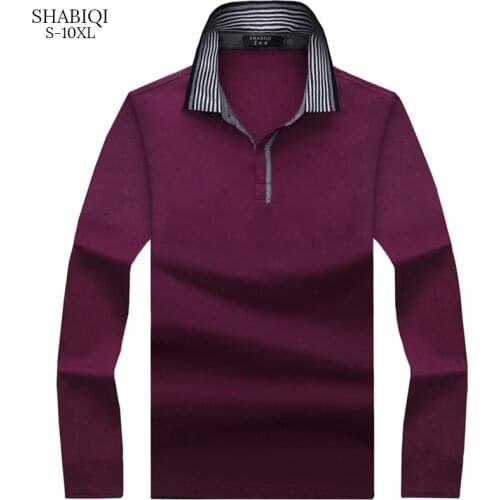 Keep warm New Fashion Men Polo Shirt Solid Color Loose Polo Men Long Sleeve Mercerized Cotton Casual Polos Shirt Mens S-10XL