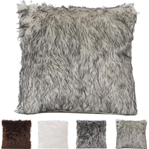 1PC 45x45cm Soft Shaggy Pillow Fur Cushion Covers Sofa Cases Home Decor Throw Cushion Cover Seat