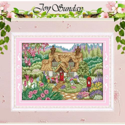 Flower Cabin Patterns Counted Cross Stitch 11 14CT Cross Stitch Set Wholesale Chinese Cross-stitch Kits Embroidery Needlework