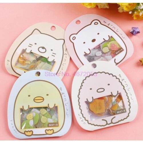 1000packs Diy Cute Cartoon Kawaii Pvc Stickers Lovely Cat Bear Sticker For Diary Decoration Free Shipping 50pcs/pack