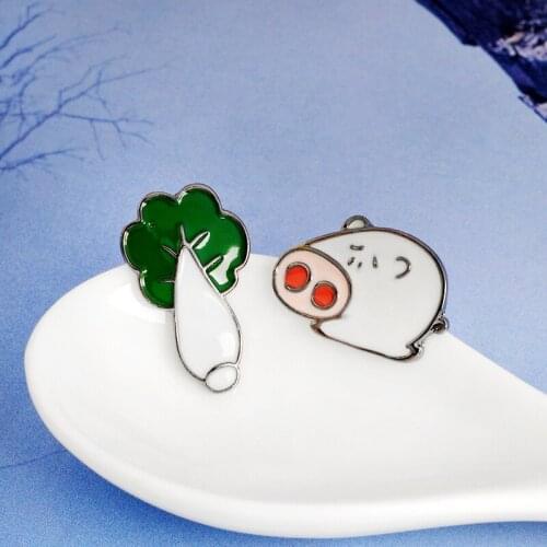 2019 NEW Cartoon Animal alloy enamel brooches Funny Pig Cabbage Brooch Buttom Pins Badge Jewelry Gifts for Couples Lovers kids