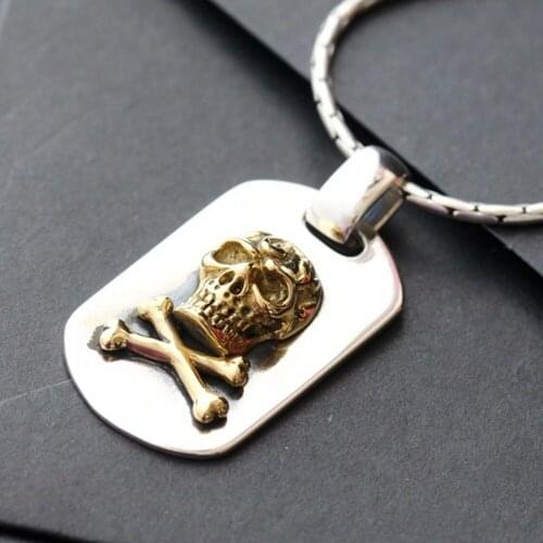 2020 new real solid s925 sterling silver jewelry vintage Thai silver skull pendant men and women punk silver pendant