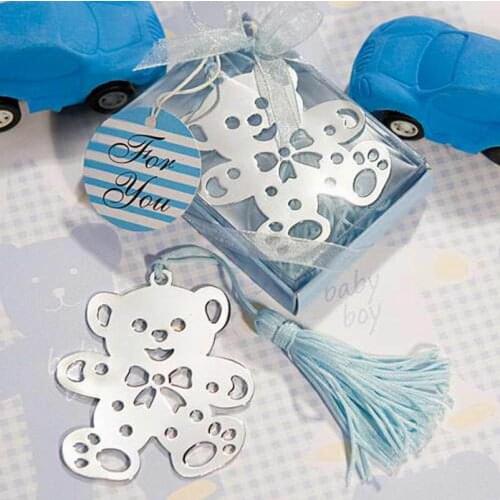 Wholesale 200PC Cute Bear Bookmarks With Tassel Metal Bookmark Stationery Party Decoration Birthday Gifts Wedding Gifts