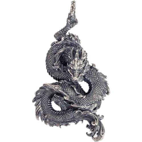 BOCAI New solid real s925 sterling silver jewelry retro personality good luck dragon pendant stylish Man pendant