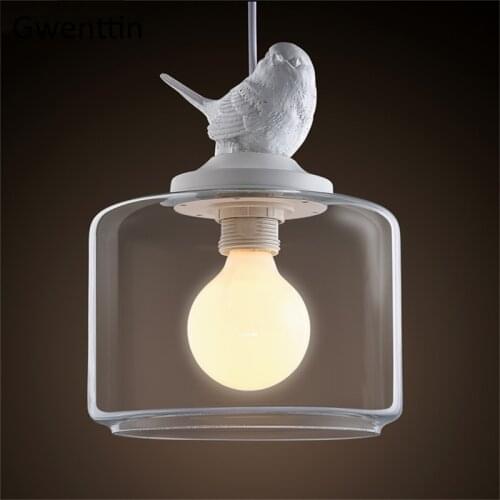 Bird Decor Pendant Lights Glass Hanging Lamp Kitchen Nordic Modern Home Lighting Fixture Loft Industrial Suspension Luminarias