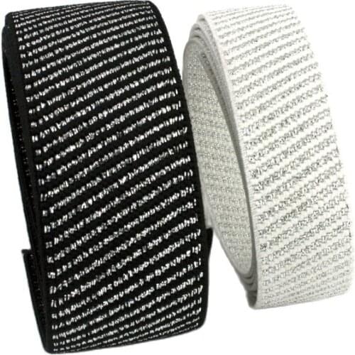 Fashion new high quality durable pants skirt belt sewing clothing accessories elastic band rubber black gold and Silver belt