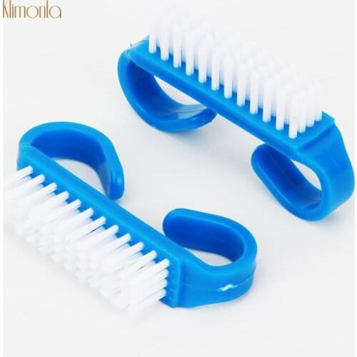 10Pcs/lot Nail Clean Brush Plastic Handle DIY Manicure Tools Dust Removal Nail Art Brushes Fingernail Cleaning Tool Blue Color