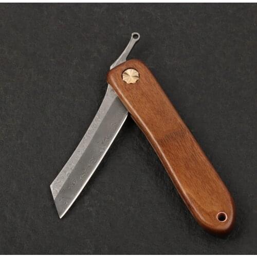 Damascus steel razor folding knife outdoor utility pocket Knives hunting EDC hand tools knife DIY kits