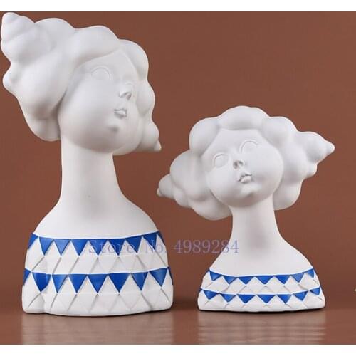 Creative Resin Abstract Cartoons Girl Handicraft Decoration Home Decoration Childrens Room Accessories Figures Home Decor