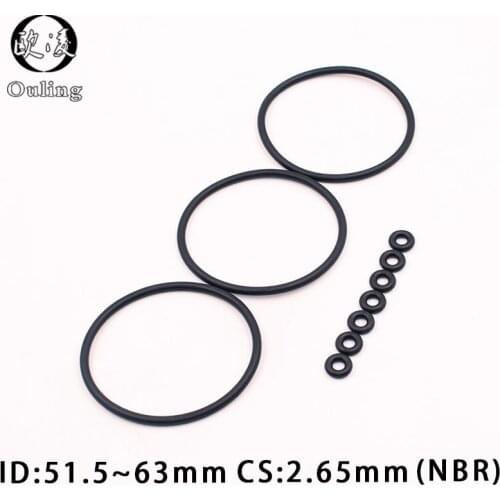 10PCS/lot Rubber Ring NBR Sealing O-Ring 2.65mm Thickness ID51.5/53/54.5/56/58/60/61.5/63mm Nitrile O Ring Seal Gasket Rings