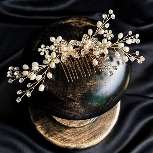 Antique Gold Leaf Bridal Headpiece Women Hair Comb Floral Wedding Hair Ornament Accessories диадема Handmade Jewelry