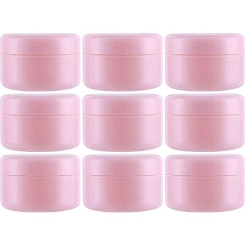 10pcs 20g Sample Bottles Pot Travel Face Cream Lotion Cosmetic Container Pink Plastic Bottle Wholesale