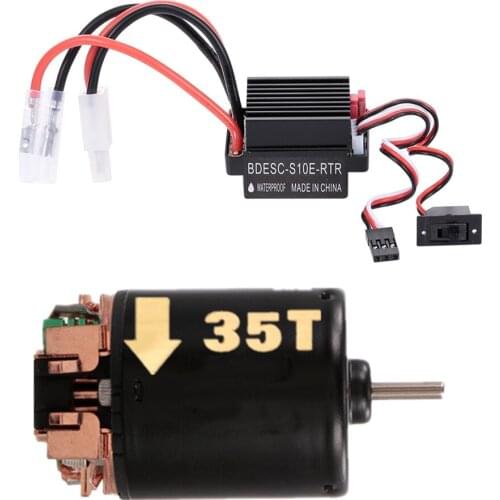 540 35T Brushed Motor with 60A ESC Combo for 1/10 Traxxas Hsp Axial scx10 D90 HPI Rock Crawler