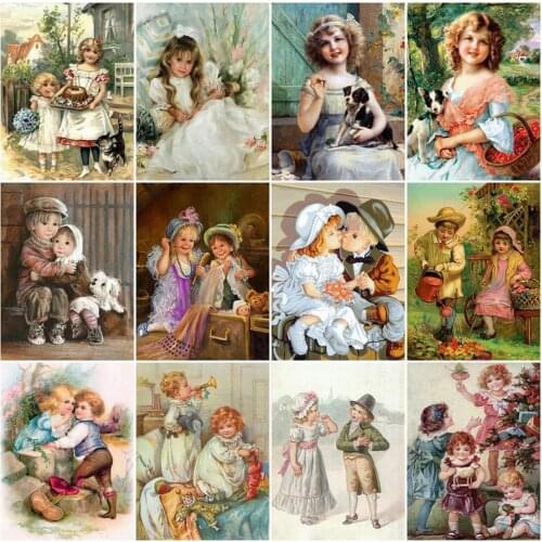 Diamond Embroidery Portrait Child Picture of Rhinestones Full Square/Round 5d Diamond Painting Child Cross Stitch Mosaic Art