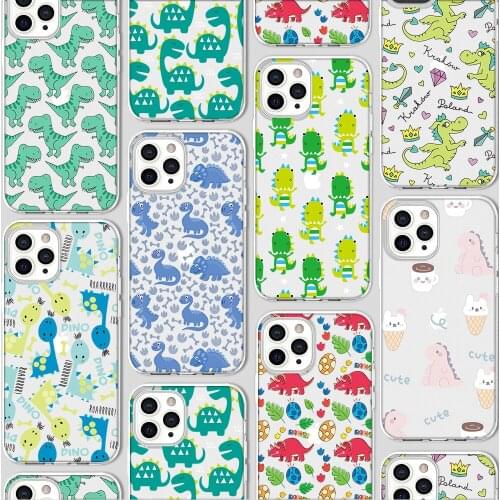 Ciciber Funda Case for Iphone 12 Case for IPhone 12 11 Pro XR 7 X XS Max Mini 8 6 6S Plus SE 2020 Silicone Cute Dinosaur Animal