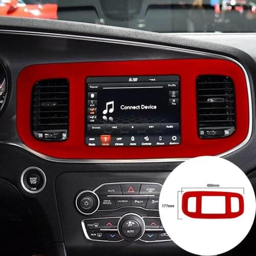 For Dodge Charger 2016-2021 Alcantara Suede Wrap Car Central Control Navigation Panel Strip Cover Trim Sticker Car-Styling