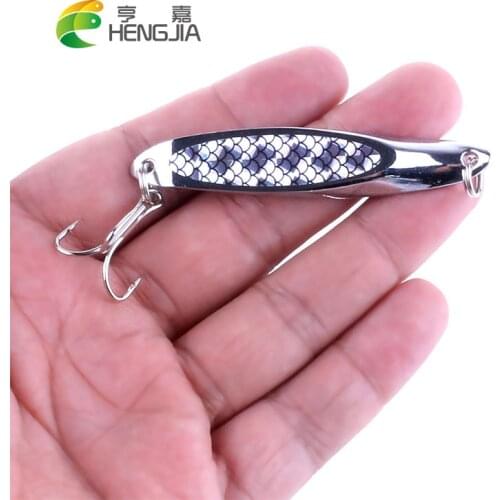 HENGJIA hard metal spinner spoons bass baits blade sequins fishing lures sinking pesca fishing tackles 1pc