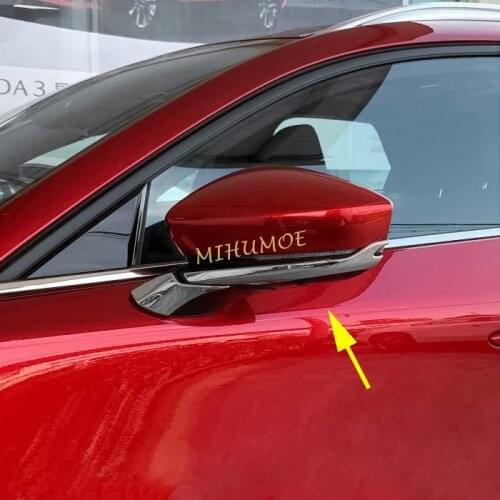 Chrome Car Exterior Side Rear View Mirror Strips Cover Trim For Mazda CX30 CX-30 2020-2021
