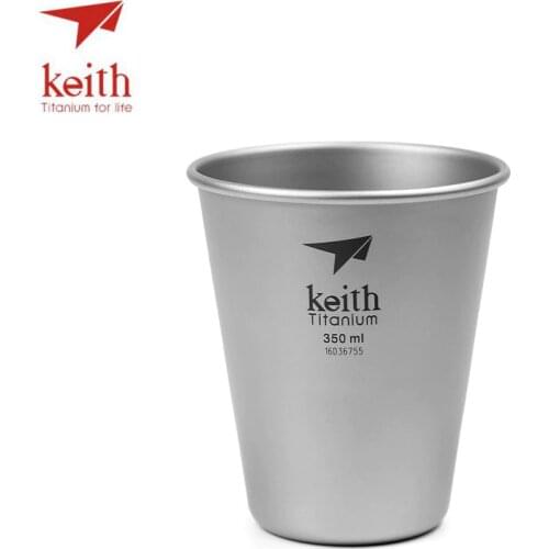 Keith Pure Titanium Beer Mugs Drinkware Outdoor Camping Colored Titanium Coffee Cups Ultralight Travel Mug 350ml 450ml 40g 45g