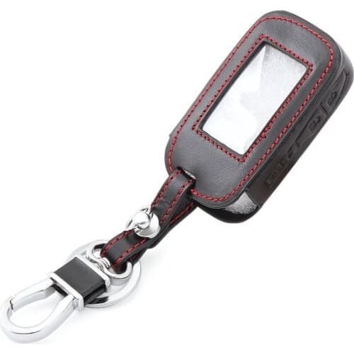Leather Car Key Cover Fob Case For Starline E90 E60 E61 LCD Way Car Remote 2 Way Alarm E90 LCD Car-stying