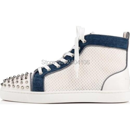 Lace Up High Top Sneakers Men Shoes Casual Shoes patchwork mixed color fashion show footwear men shoes 2019 hot sale autumn