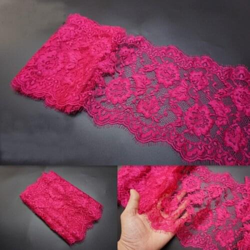 Sale 1.4Meters/pcs Wholesale price 22 cm wide rose red eyelashes lace trims bedding clothing lace accessories Z1421